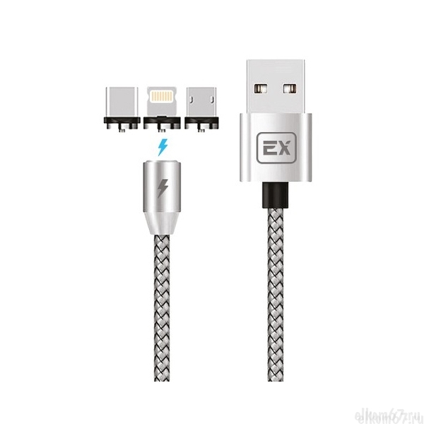  EXPLOYD EX-K-677 31 USB - microUSB/8 Pin/TYPE-C 1m., 2.1A, Magnetic SONDER,  